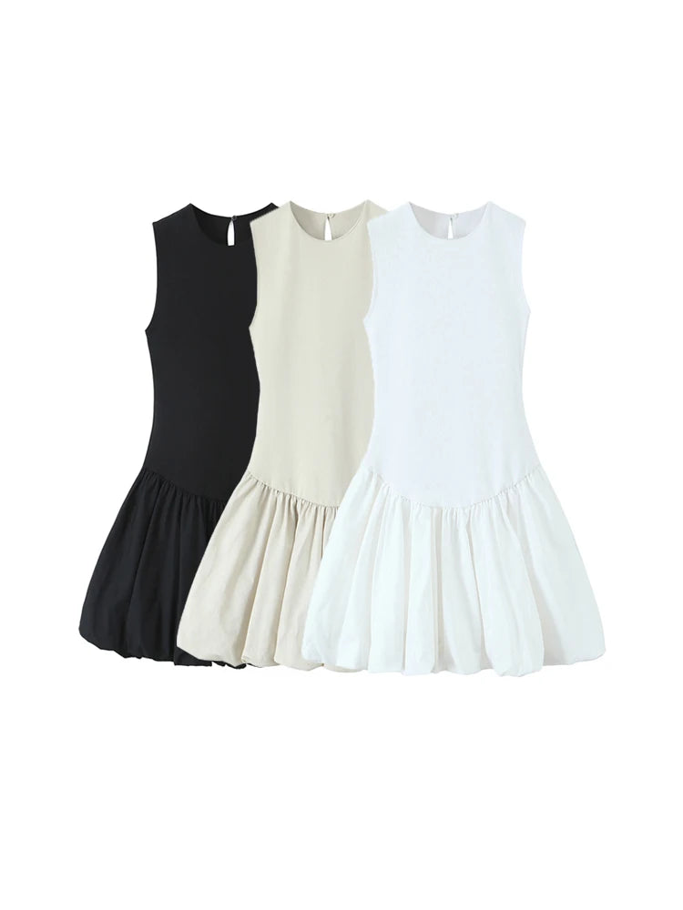 TRZA Women's Fashion Patchwork Mini Dress